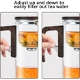thumbnail image 3 of Fidqiog Tea Pot, Glass Tea Pots with Infuser, Press Control Enchanti Tea Pot, One-Click Magnetic Filtering Teapot with Wooden Handle (720ml), 3 of 6