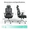thumbnail image 3 of Ergonomic SkyMesh Office Chair in Black - High Mesh Back with Adjustable Armrests, Lumbar Support & Class 4 Piston - Ideal for Home Office & Gaming use, 3 of 9