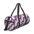 thumbnail image 3 of Xecao Leopard Print print Round Travel Duffel Bag is a foldable gym bag with an inner pocket, perfect for travel sports, 3 of 8