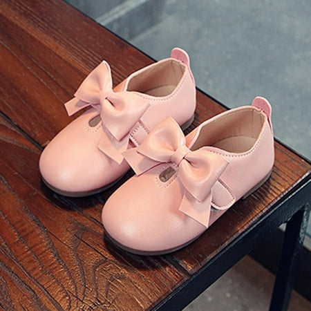 

CAICJ98 Toddler Shoes Fashion Autumn Girls Casual Shoes Flat Light Hook Loop Solid Color Bow Simple Style Little Girl Boots Size 12 (Pink 6.5 Toddler)