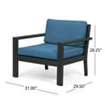 thumbnail image 5 of GDF Studio Joanne Outdoor Acacia Club Chairs, Set of 2, Brushed Dark Gray, 5 of 11