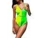 thumbnail image 1 of Bañador Sonducket para mujer con tirantes cruzados en la espalda baja verde amarillo M, 1 of 6