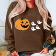 thumbnail image 2 of DDAPJ pyju Halloween Sweatshirt Women Spooky Season Shirt Ghost Pumpink Graphic Fall Pullover Tops Coffee M, 2 of 4