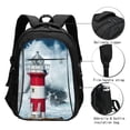 thumbnail image 3 of Cauagu Circular Lighthouse Print Travel Laptop with USB Charging Port,Extra Large Backpack College Backpack Business Work Bag Casual Daypack Perfert for Men Women, 3 of 7