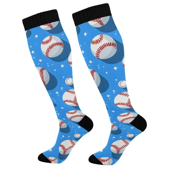joogoo Baseballs Long Socks Women Men Knee High Sock