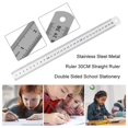 thumbnail image 3 of 5 PACKS Stainless Steel Metal Ruler 30CM Straight Ruler Double Sided School Stationery, 3 of 8