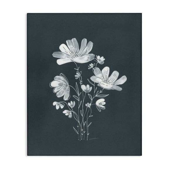 Stupell Industries Simple Daisy Florals Plants & Flowers Painting Wrapped Canvas Art Print Wall Art, 16 x 20