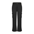 thumbnail image 4 of Women's Relax Fit Baggy Cargo Jean Pants Trendy Low Waist Multi-pocket Bootcut Denim Pants Straight Wide Leg Trousers, 4 of 6