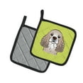thumbnail image 2 of Carolines Treasures BB1278PTHD Checkerboard Lime Green Cocker Spaniel Pair of Pot Holders , 7.5HX7.5W, multicolor, 2 of 3