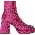 thumbnail image 6 of Circus By Sam Edelman Kia Sequin Dark Punk Pink Lace Up Side Zipper Ankle Boots (Dark Punk Pink, 6), 6 of 6