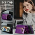 thumbnail image 3 of Tarise 2 in 1 Detachable Wallet Case for Google Pixel 6 Pro, Glitter PU Leather Card Holder Money Pocket Shockproof Kickstand Magnetic Hybrid Slim Phone Back Cover for Pixel 6pro 6.7 inch, Darkpurple, 3 of 10