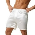 thumbnail image 4 of Menas Shorts Summer Casual Pajamas Shorts 5 Inch Elastic Waist Sleepwear Bottom Boxers Loose Fitting Athletic Satin Shorts, 4 of 5