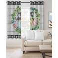 thumbnail image 2 of Easter Kitchen Curtains Spring Colorful Egg Flower Leaf Grey Wood Grain Plaid Cafe Short Curtains for Bathroom Blackout Window Curtain Small Window Treatment Drapes for Bedroom Living Room 52"x45"x2, 2 of 9