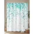 thumbnail image 4 of Fsddascl Turquoise Polka Dot Shower Curtain Set - Standard 72" x 72" Bathtub Curtain with 12 Hooks, Abstract Modern Art Dots Watercolor Waterproof Fabric Stall Shower Curtains for Bathroom/Bathtub, 4 of 6