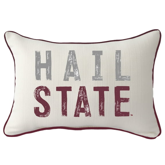 Mississippi State Bulldogs Distressed Logo Rectangular Piped Pillow