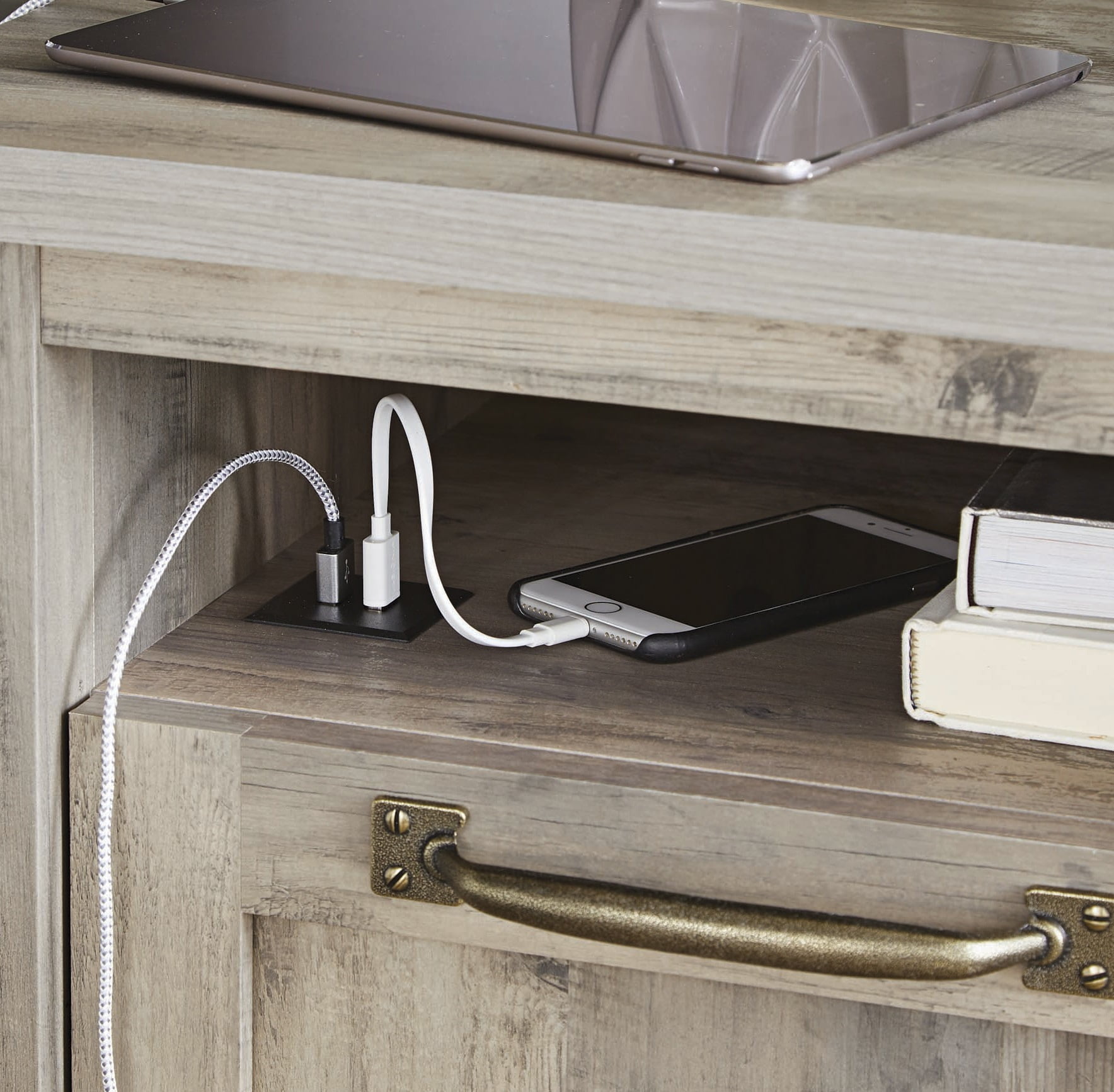 Better homes & gardens modern farmhouse nightstand on sale with usb