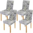 thumbnail image 1 of RYLABLUE Marble Pattern Stretch Chair Cover Protector Seat Slipcover for Dining Room Hotel Wedding Party Set of 4, 1 of 5
