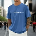 thumbnail image 2 of Men's Oversized Summer T-Shirt Crew Neck Short Sleeve City Print Casual Sports Shirt, 2 of 4