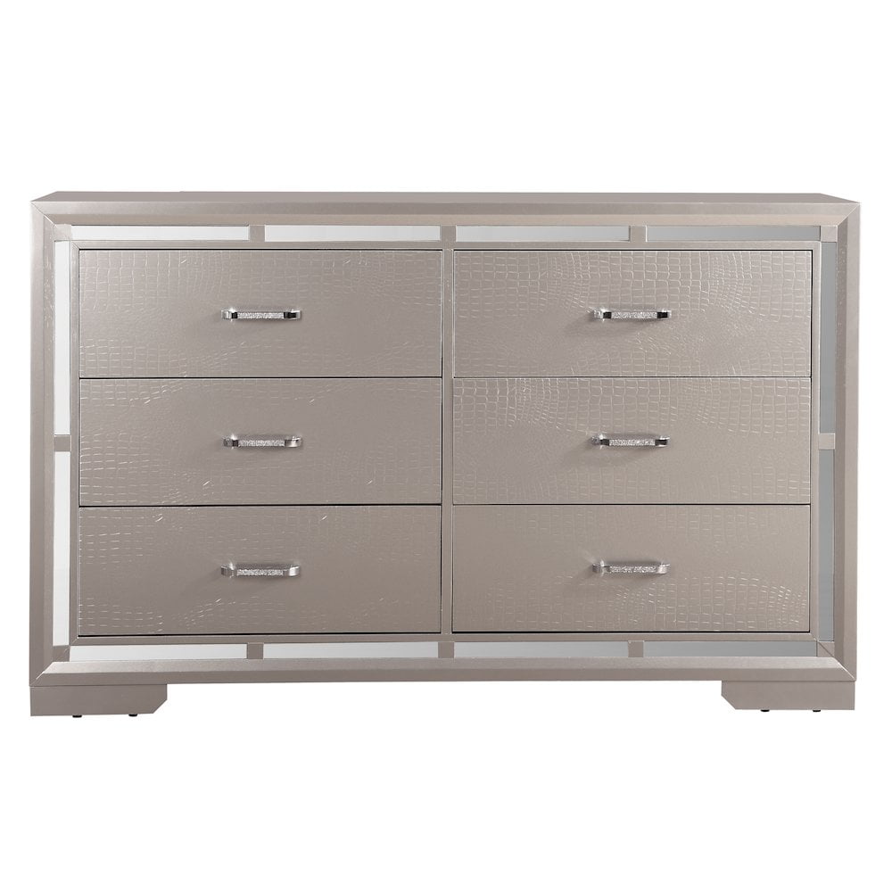 Glory Furniture Alana G6800-D Dresser , Silver Champagne