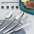 thumbnail image 5 of GPED 24 Piece Silverware Set with Steak Knives, Stainless Steel Flatware Set, Cutlery Set Service for 4, Mirror Polished Utensils Set, Forks and Spoons Silverware Set, Dishwasher Safe, 5 of 7