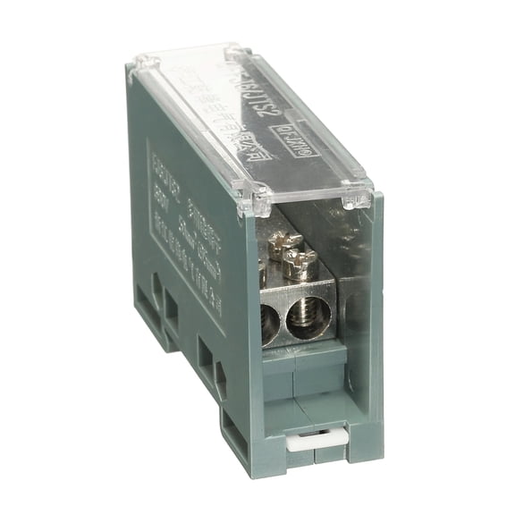 Uxcell 1 in 2 Out Rail Terminal Blocks, 690V 200A Connectors Power Distribution Block with Flame-Retardant Housing 1.02In Width