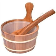 Sauna Bucket and Ladle, Handmade Cedar Wooden Hot Tub Barrel Sauna Natural Sauna Spa Accessory Bath Accessories Supplies