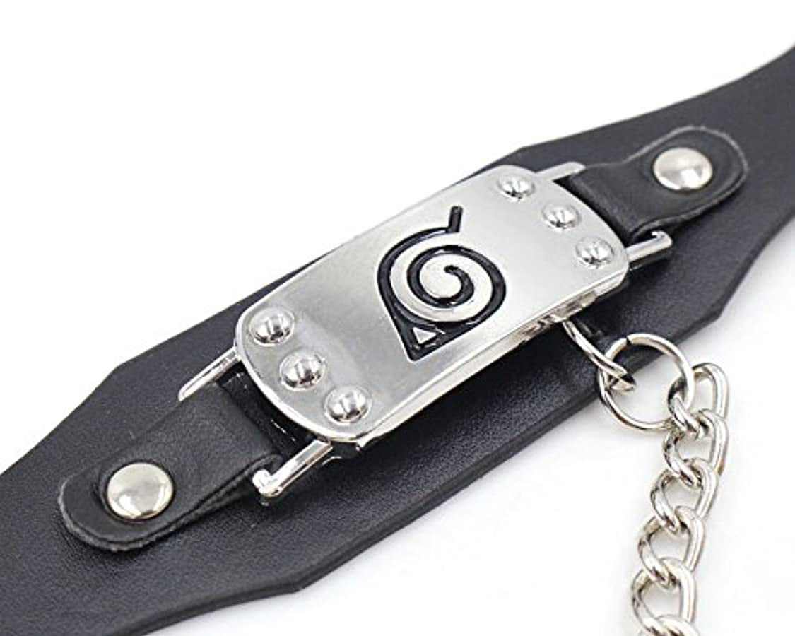 Leaf Village Naruto Leather Bracelet! Price: 💲??? Colors:🎨 Black-Silver  