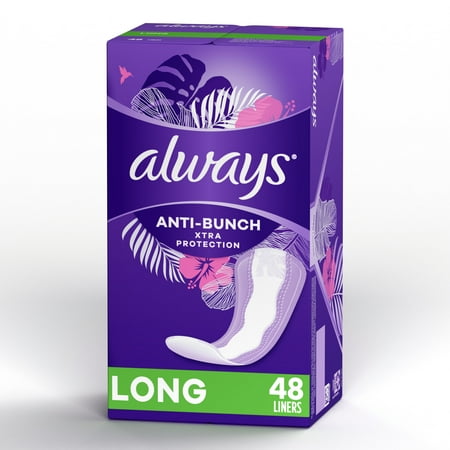 Always Dailies Extra Protection Unscented Panty Liners - Long - 48ct
