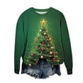 thumbnail image 5 of FDGIU Women's Christmas Graphic Tunic Tops - Soft Long Sleeve Crewneck Blouses with Xmas Tree Prints, Holiday Party Tees, 5 of 6