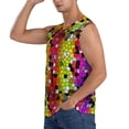 thumbnail image 3 of Balery Colorful Tie Dye Stained Glass 1 Men's Sleeveless Muscle Shirts Workout Tank Top, Moisture Wicking, Odor Protection-Large, 3 of 8
