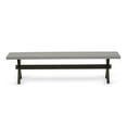 thumbnail image 3 of Pemberly Row Contemporary X-Style 15x72" Wood Dining Bench in Black/Gray, 3 of 5