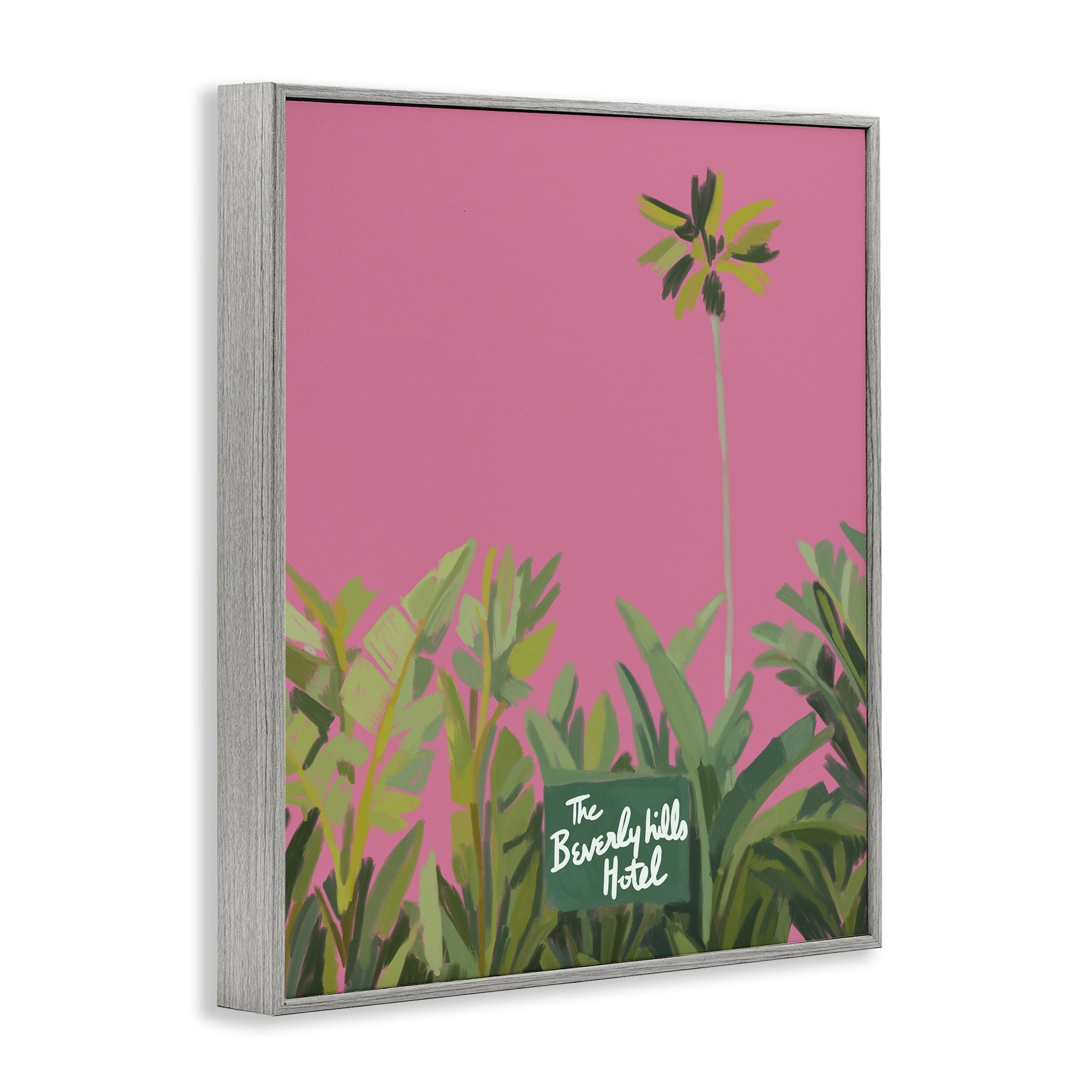 Stupell Industries Beverly Hills Pink & Green Gray Framed Giclee Art, design by Amelia Noyes