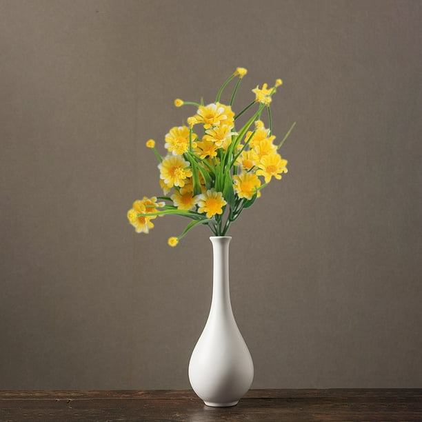 Crisantemos artificiales simulados, plantas acuáticas artificiales, arreglos florales para sala de estar, comedor o jardín, arreglos florales para exteriores, tamaño grande, aspecto