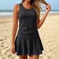 thumbnail image 6 of Womens Tankini Bathing Suit 2 Piece Swimwear with Sleeveless Tank Top and Flared Swim Skirt Modest Tummy Control Swimwear, S, 6 of 7