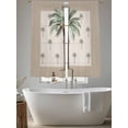 thumbnail image 6 of Sheer Curtains 63 Inches Long, Palm Trees Light Filtering Window Curtains for Living Room/Bedroom, Brown Tropical Plants Summer Green Rod Pocket Voile Sheer Curtain Drapes, 52"W x 63"L, 2 Panels, 6 of 8