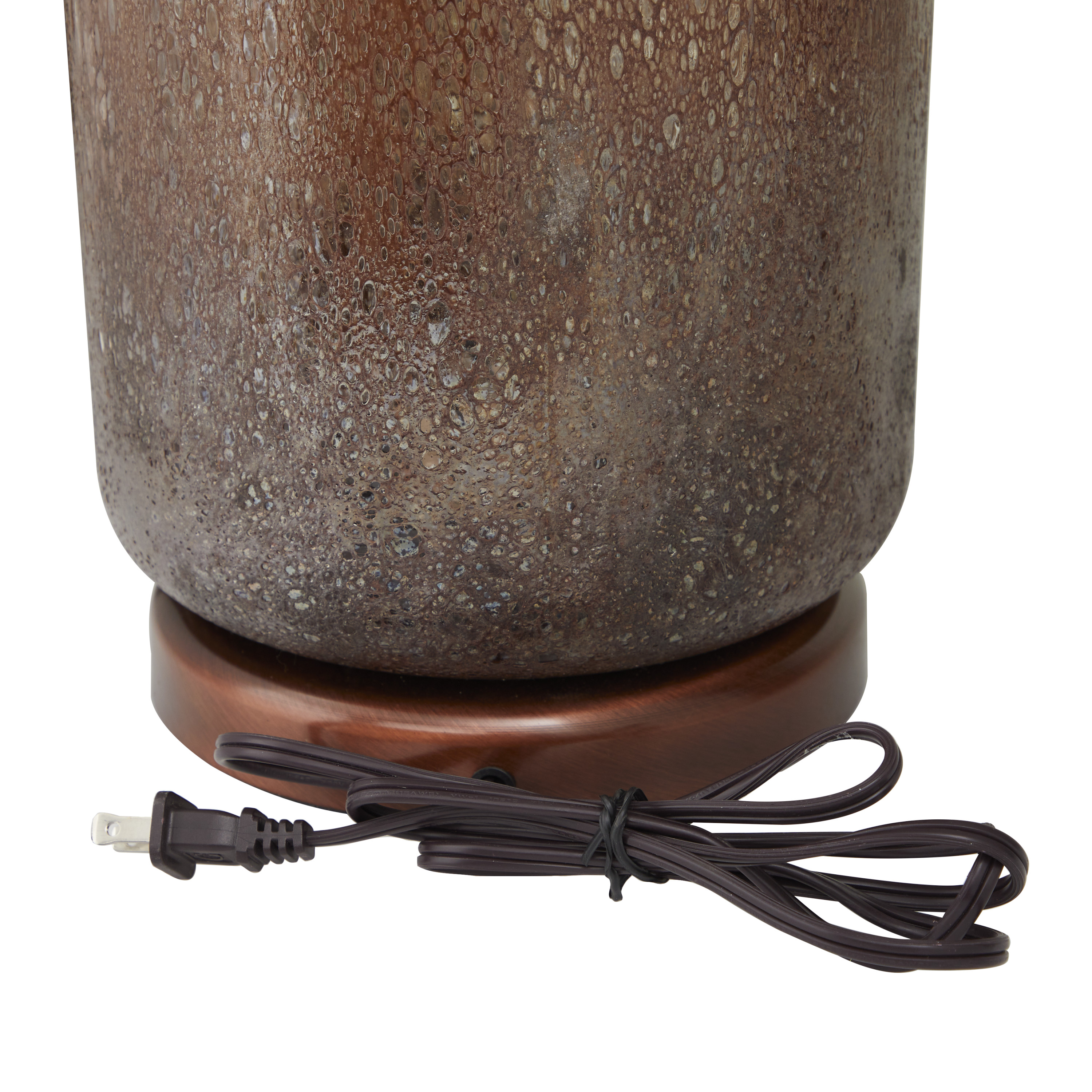 DecMode 31" Speckled Brown Table Lamp with Cream Linen Shade