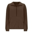 thumbnail image 5 of Mgmyaa Women's Fleece Oversized Pullover Jacket Half Zip Long Sleeve Pocket Casual Outerwear, 5 of 9