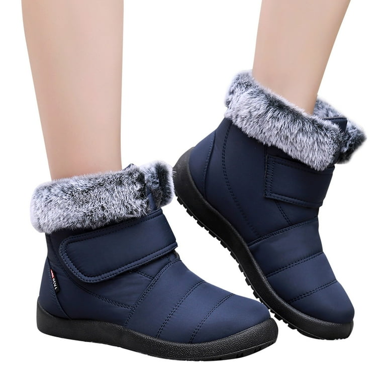 Boots Cheap Botas Para La Nieve De Mujer Blue Hiking Warm Winter Plush Thickened Cotton Shoes Cold Proof Women s Snow Boots Womens Hiking Boots 38