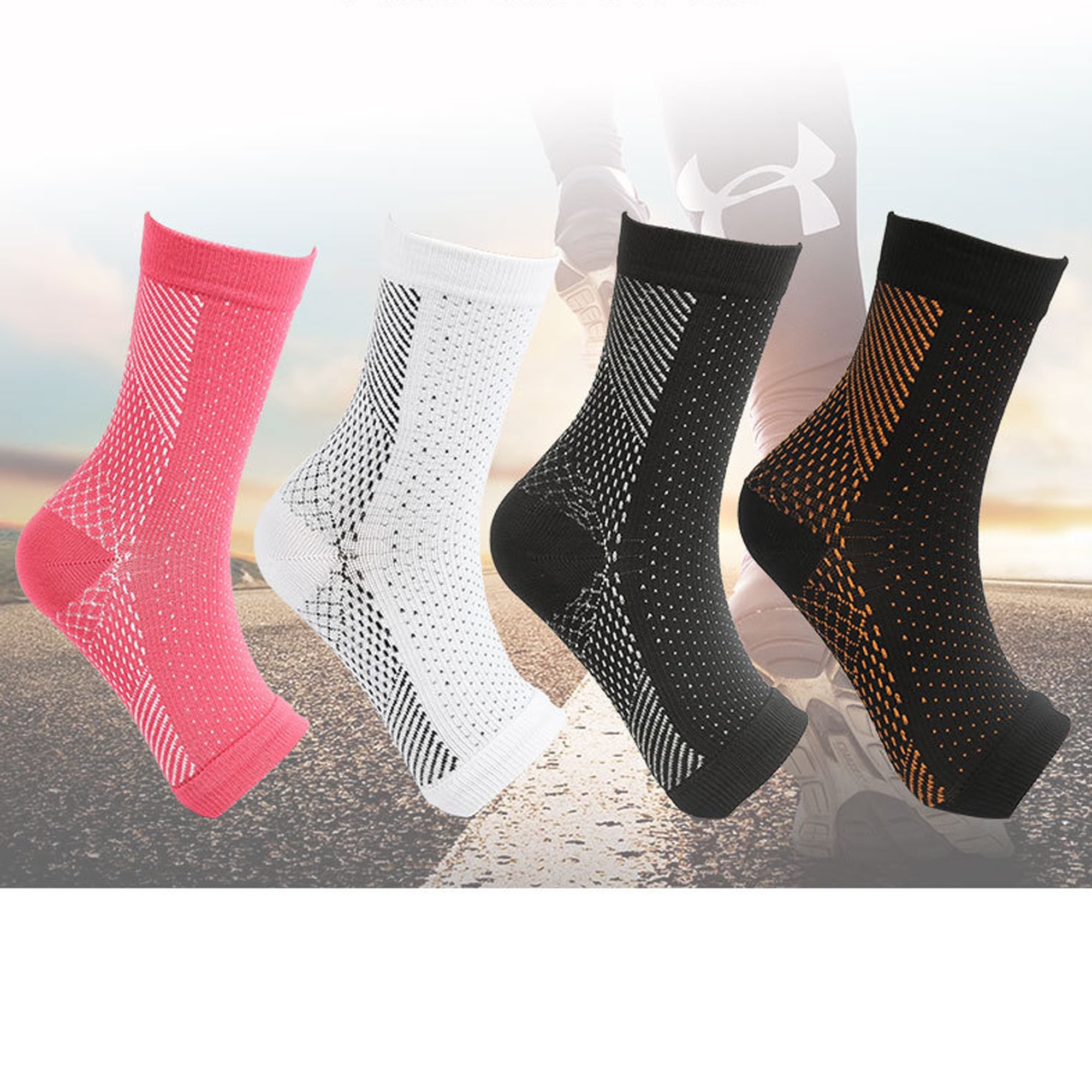 3Pairs Neuropathy Socks, Soothe Relief Socks for Neuropathy Pain Women Men,  Comprex Ankle Sleeves Plantar Fasciitis Socks(Mutilcolor 3-L/XL) 