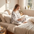 thumbnail image 4 of Loritta Secret 2 Pieces Womens Pajamas Sets Comfy Printed Loungewear Sets Woman with Pockets,S-2XL, 4 of 7