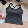 thumbnail image 5 of ZNQHFRE Women's Criss‑Cross Back Spaghetti Strap Camisole Tank Top, Slim‑Fit Layering Top With Built‑In Bra Pads One Size, 5 of 5