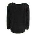 thumbnail image 4 of Hpapadks Oversized Sweaters for Women Boat Neck Knitted Sweaters Vintage Long Sleeve Solid Lightweight Pullover Top Womens Sweater Black L, 4 of 5