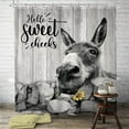 thumbnail image 1 of SPXUBZ Farmhouse Funny Donkey Shower Curtain,Black and White Hilarious Rustic Animal Sunflower Lovely Bathroom set with12 Hooks 72X72 inches, 1 of 7