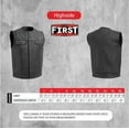 thumbnail image 3 of First Mfg Co - Highside - Men's Motorcycle Biker Riding Black Leather Vest - 2X Large, 3 of 5