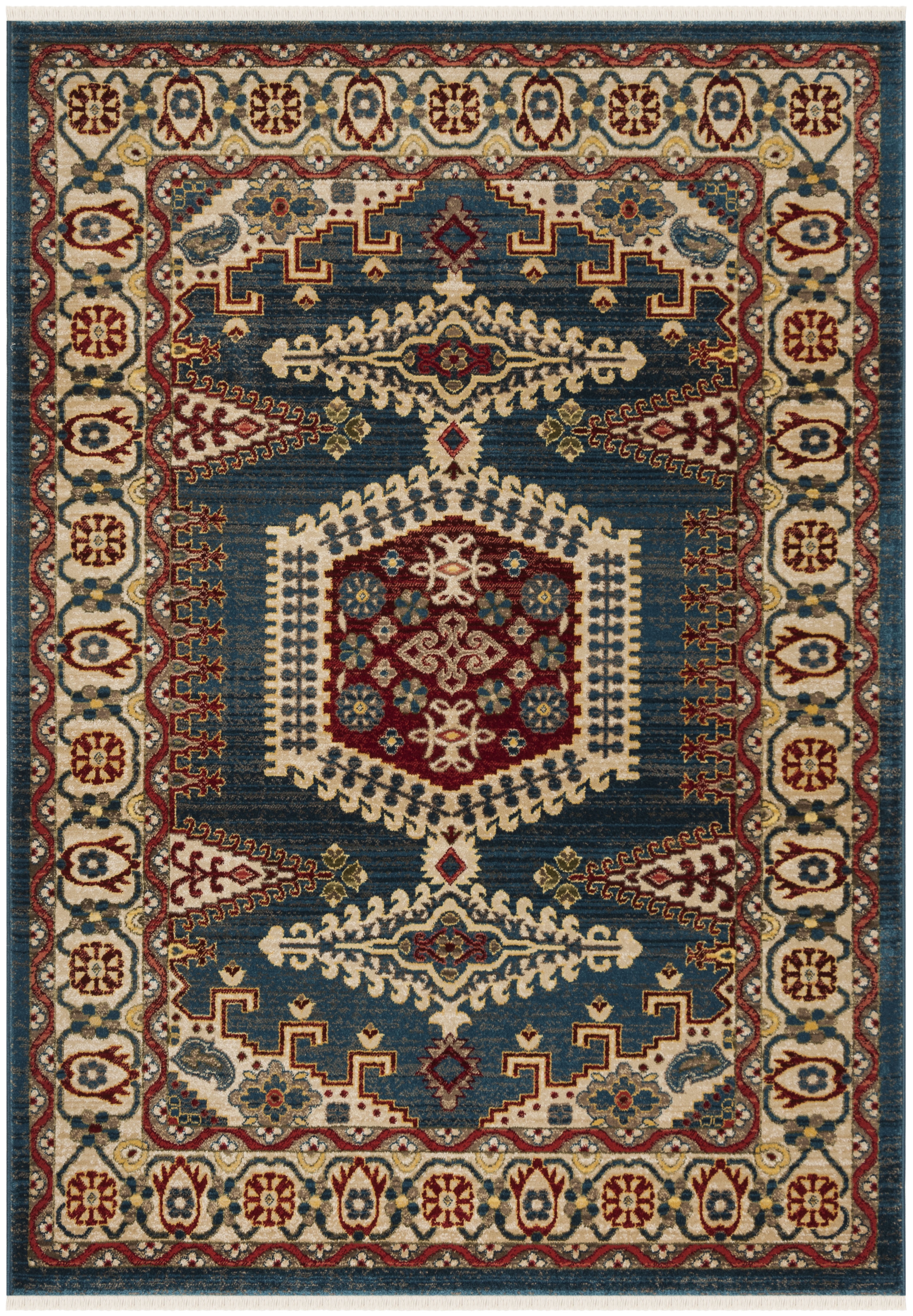 SAFAVIEH Kashan Pemala Oriental Area Rug, Navy Blue/Ivory, 3'3" x 4'10"