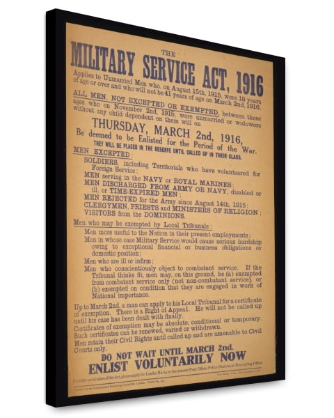 Canvas Print: The Military Service Act, 1916 Do Not Wait Until