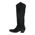 thumbnail image 3 of Diba True Women's Ame Thyst Suede Western Tall Slouch Boot (Black, 9.5), 3 of 5