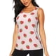 thumbnail image 1 of Fotbe Strawberry Blusas Sin Mangas para Mujer – Estilo Casual, Corte Suelto, Slim-Fit, Cuello Redondo Deportivo, Tops de Verano para Gimnasio y Yoga-Medium, 1 of 1