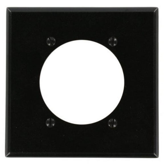 Leviton 80530-E 2-Gang Power Outlet Wallplate, 2.465-Inch Diameter, Standard Size, Black