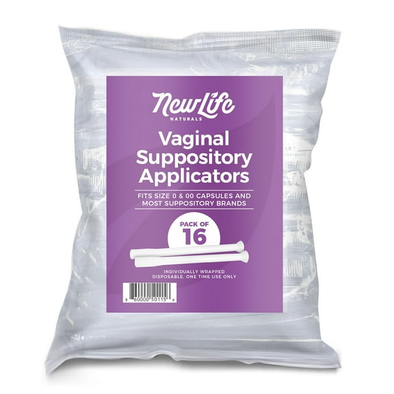 Disposable Plastic Vaginal Suppository Applicators: Individually Wrapped Suppository Applicator for Women - Fits Most Boric Acid Suppositories, Pills, Tablets and Size 0 and 00 Capsules - 16 Pack